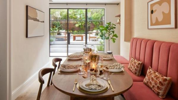 The dining room in the Chelsea home