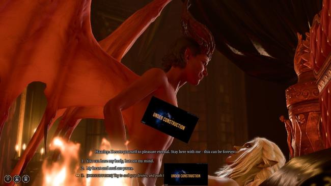 Female Incubus Harleep Pleasures Herself On Top Of Player Who Tries To Push Her Off In Baldur's Gate 3