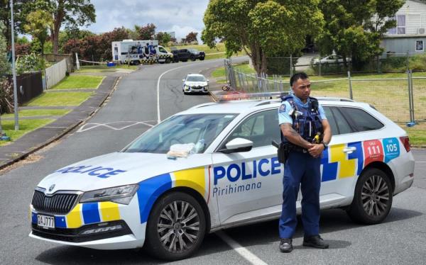 Police have cordo<em></em>ned off a large section of Beauchamp Drive in West Auckland's Massey on 18 December 2023 following the death of a man at Royal Reserve park overnight. Reverie Place has also been blocked off.