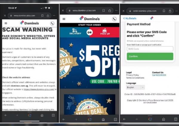 7 victims lose $27k after falling prey to scam involving fake Domino's Pizza websites