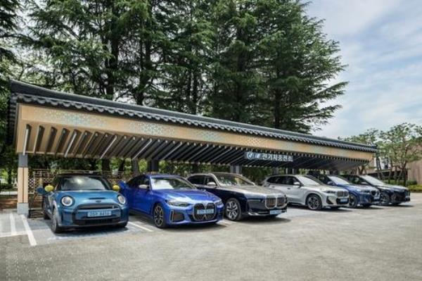 This photo provided by BMW Korea shows an EV charging station of the company in Gyeongju, 277 kilometers southeast of Seoul. (PHOTO NOT FOR SALE) (Yonhap)