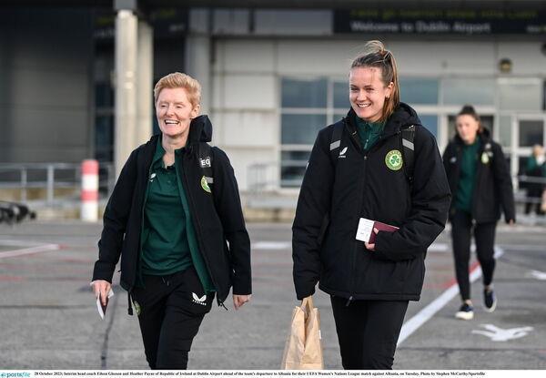 Interim head coach Eileen Gleeson and Heather Payne. Photo by Stephen McCarthy/Sportsfile