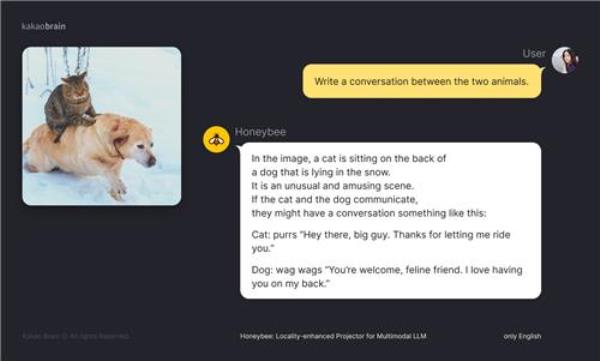 An image of Kakao Corp.'s multimodal large language model, Honeybee, provided by Kakao Brain Corp. (PHOTO NOT FOR SALE) (Yonhap)