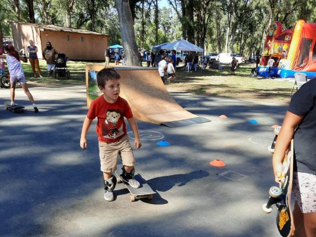 The Round Valley Skatepark Project holds a mo<em></em>nthly skate night at the Building Horizons recreation center in Covelo, with portable skate ramps and boards do<em></em>nated to kids who need them. Now they’re looking for help from skateboarding icon Tony Hawk to create their own skate park for the community. (Round Valley Skatepark Project)