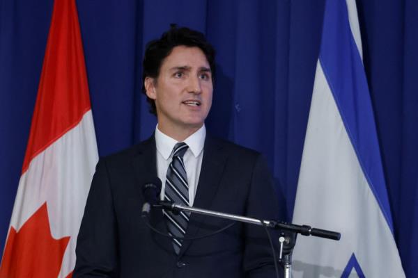 Canada's PM Trudeau attends a pro-Israel rally at the Soloway Jewish Community Centre in Ottawa