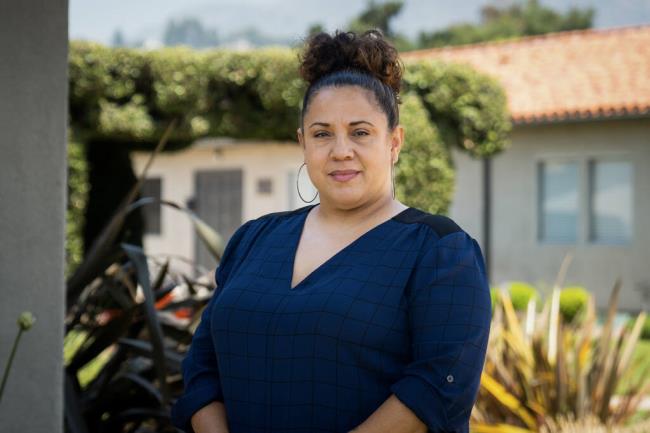 Cynthia Garcia Williams, Lead Peer Parent Partner, at Sycamores El Nido Campus in Altadena on June 30, 2023. Photo by Julie A Hotz for CalMatters